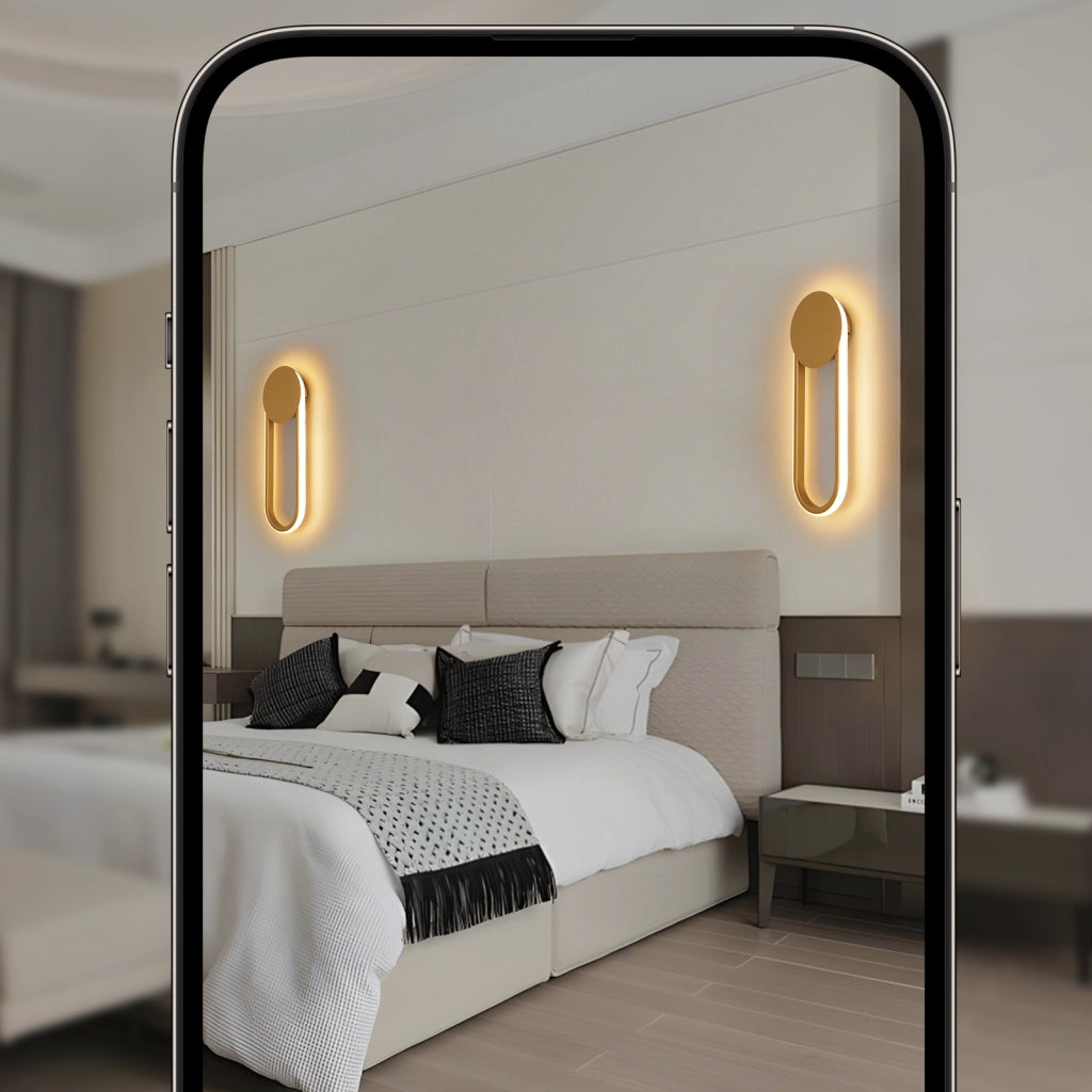 ZMH Applique LED moderna 12W 41cm bianco caldo 3000K oro minimalista