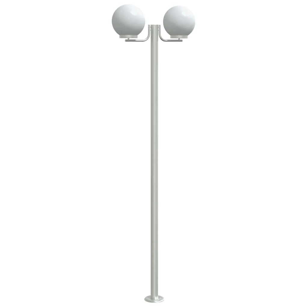Lampada da terra per esterni 3 pezzi argento 215 cm acciaio inox argento 02_0042558