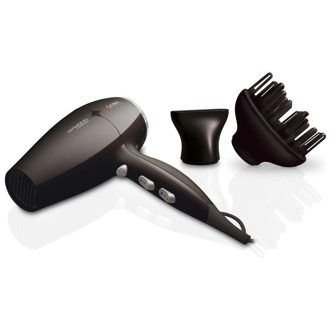 GA.MA Phon Diamond Ceramic, Tecnologia Ceramica, Ioni e Nano Silver, Massima Protezione per Capelli Sani e Splendenti, Anti Crespo, 2300 W, & Combinazioni Temperatura e Velocità, Inclusi una Bocchetta e un Diffusore