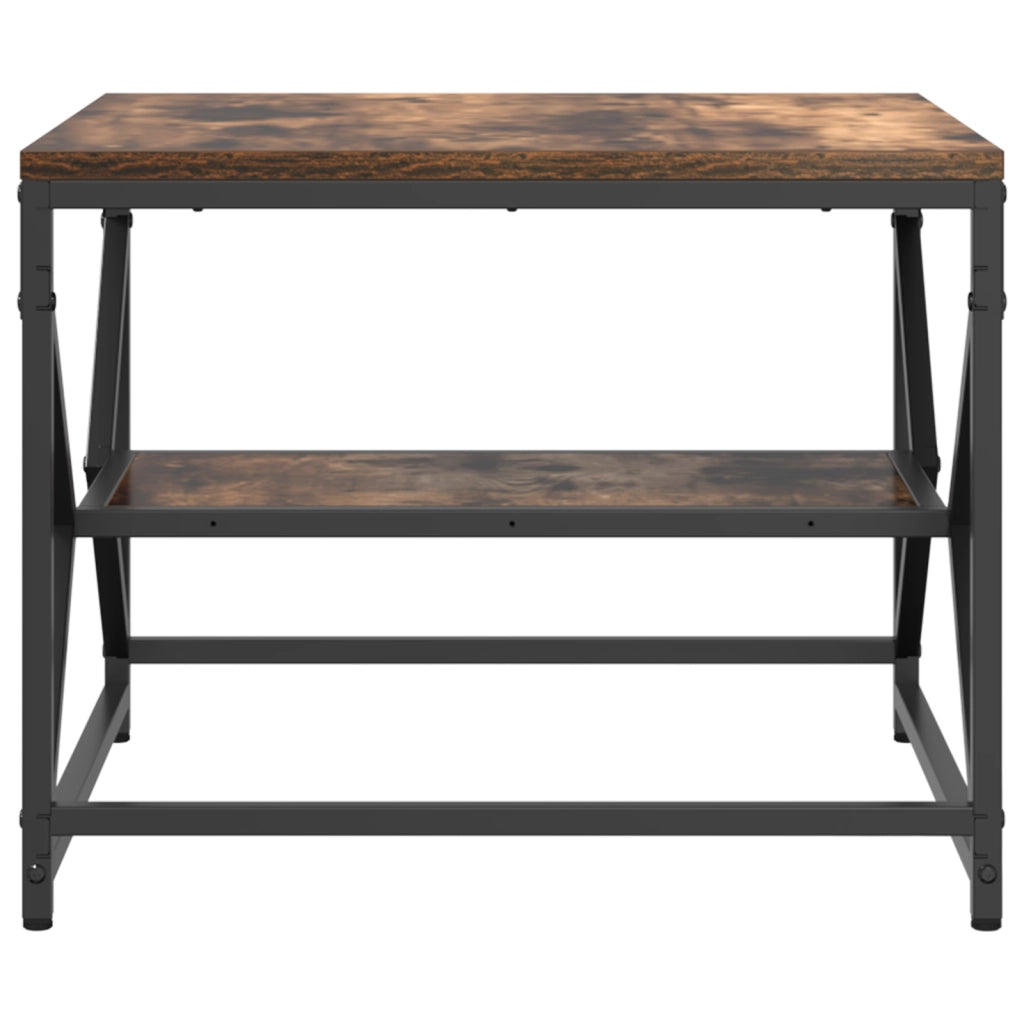 Tavolino da caffÃ¨ in legno ingegnerizzato con piano in rovere affumicato, 51x50x40 cm