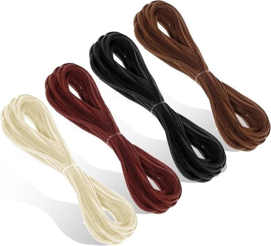 Set di cordoni in pelle da 4 pezzi da 55 metri - Cordoni per cinture e catenelle in pelle - Creazione di gioielli - Artigianato DIY - Bracciali per perle
