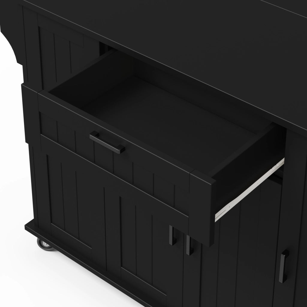 Carrello cucina 120x45(70)x95 cm con piano ribaltabile in MDF nero