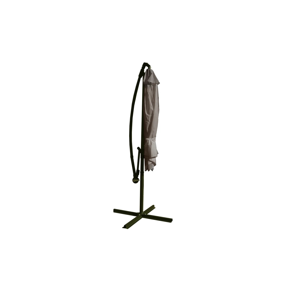 Ombrellone rettangolare da giardino Sora, decentrato (300x200 cm), acciaio e poliestere, palo diam. 48 mm, apertura antivento con manovella, base a croce, colore talpa