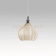 CLEOFE S/11 - LAMPADARIO SOSPESO 1 LUCE ATTACCO E27 IN VETRO COLORE OCRA D.23CM