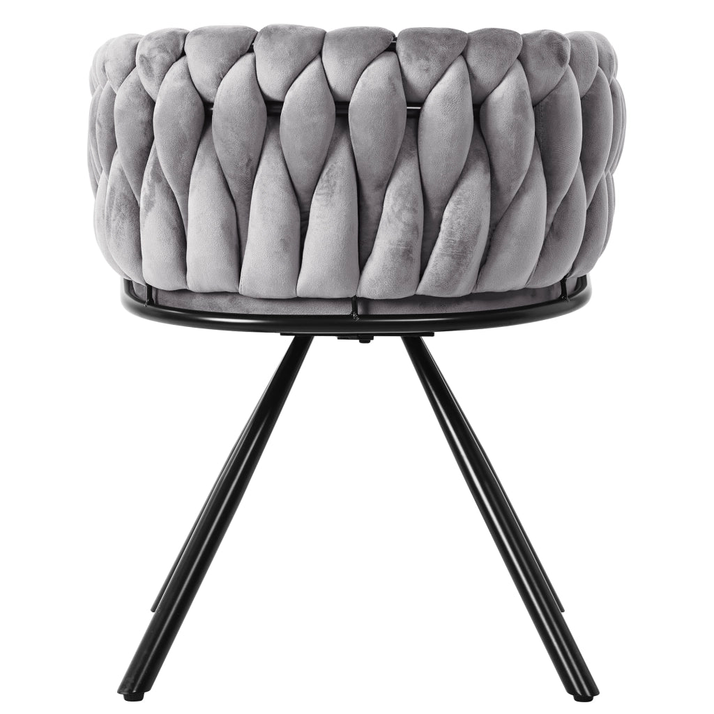 Sedia da pranzo set da 4 girevole a 360° con schienale ergonomico imbottita e gambe in metallo velluto grigio