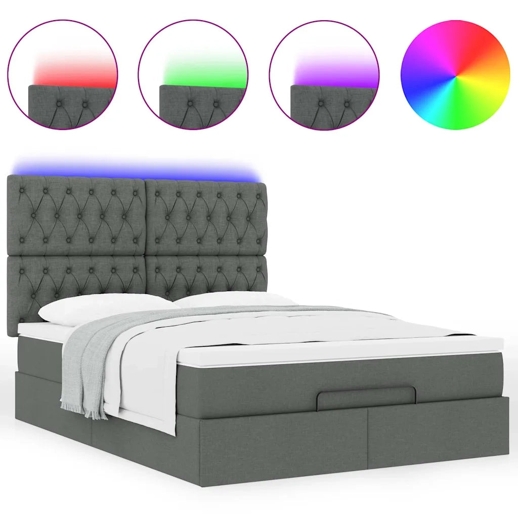 Struttura Letto Pouf con Materasso 140x200 cm in Tessuto 3314094