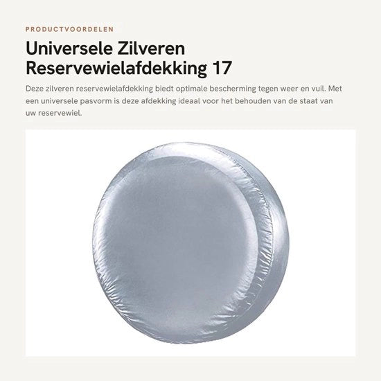 Reservewielafdekking universale 17 pollici - Copertura idrorepellente - Disegno elastico - Vinile resistente all'usura - Installazione semplice