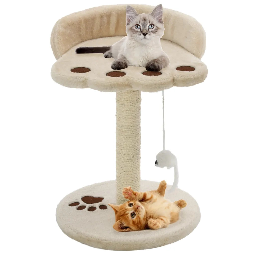 Albero per Gatti con Tiragraffi in Sisal 40 cm Beige e Marrone CFW5048722