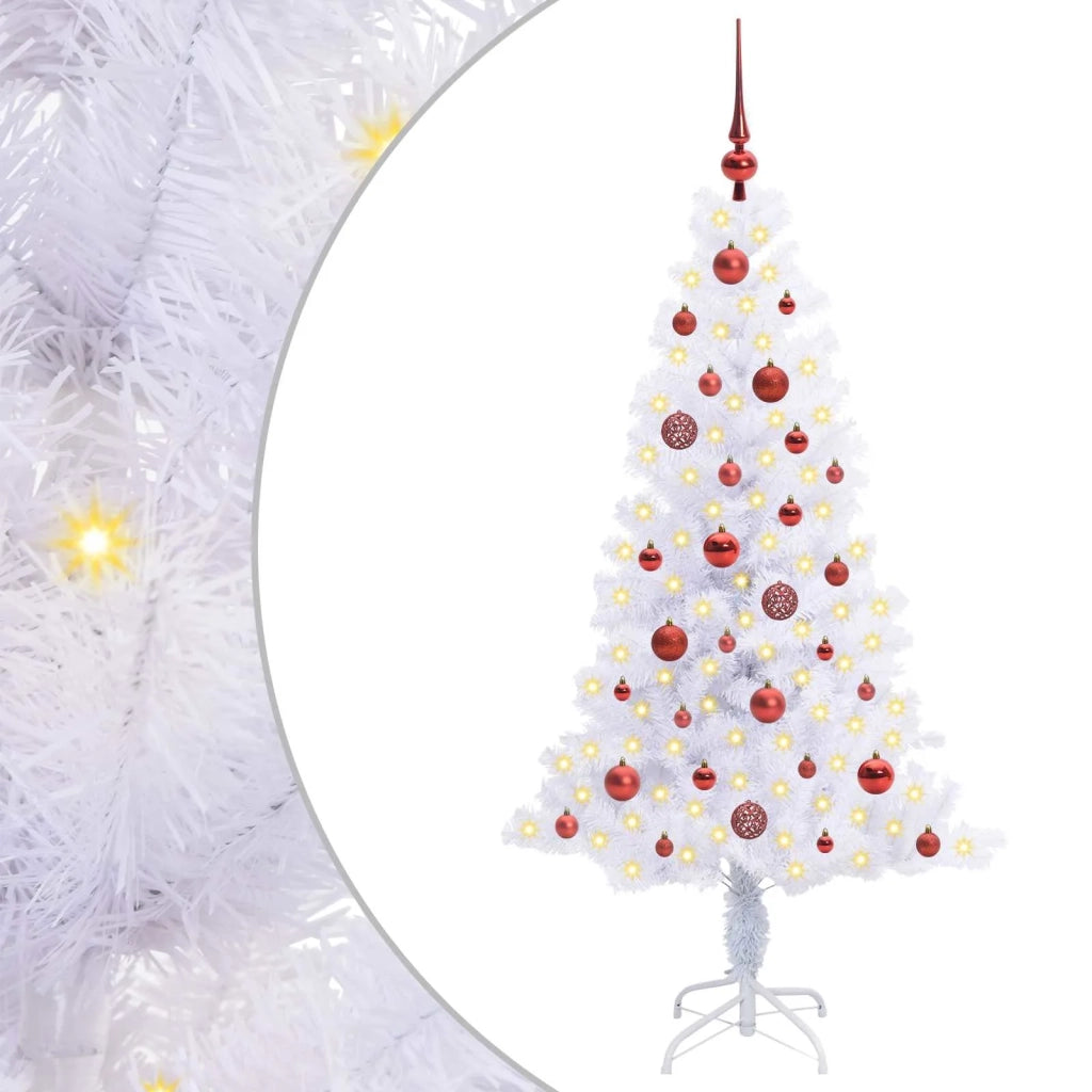 Albero di Natale Artificiale-Albero Natalizio Bianco 150 cm PVC e Acciaio 859727