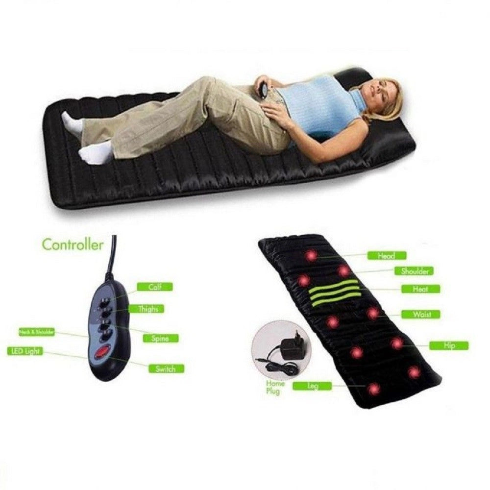 Trade Shop - Materassino Massaggiante Vibrante A 9 Zone Con 4 Aree Vibranti Massaggio Shiatsu -