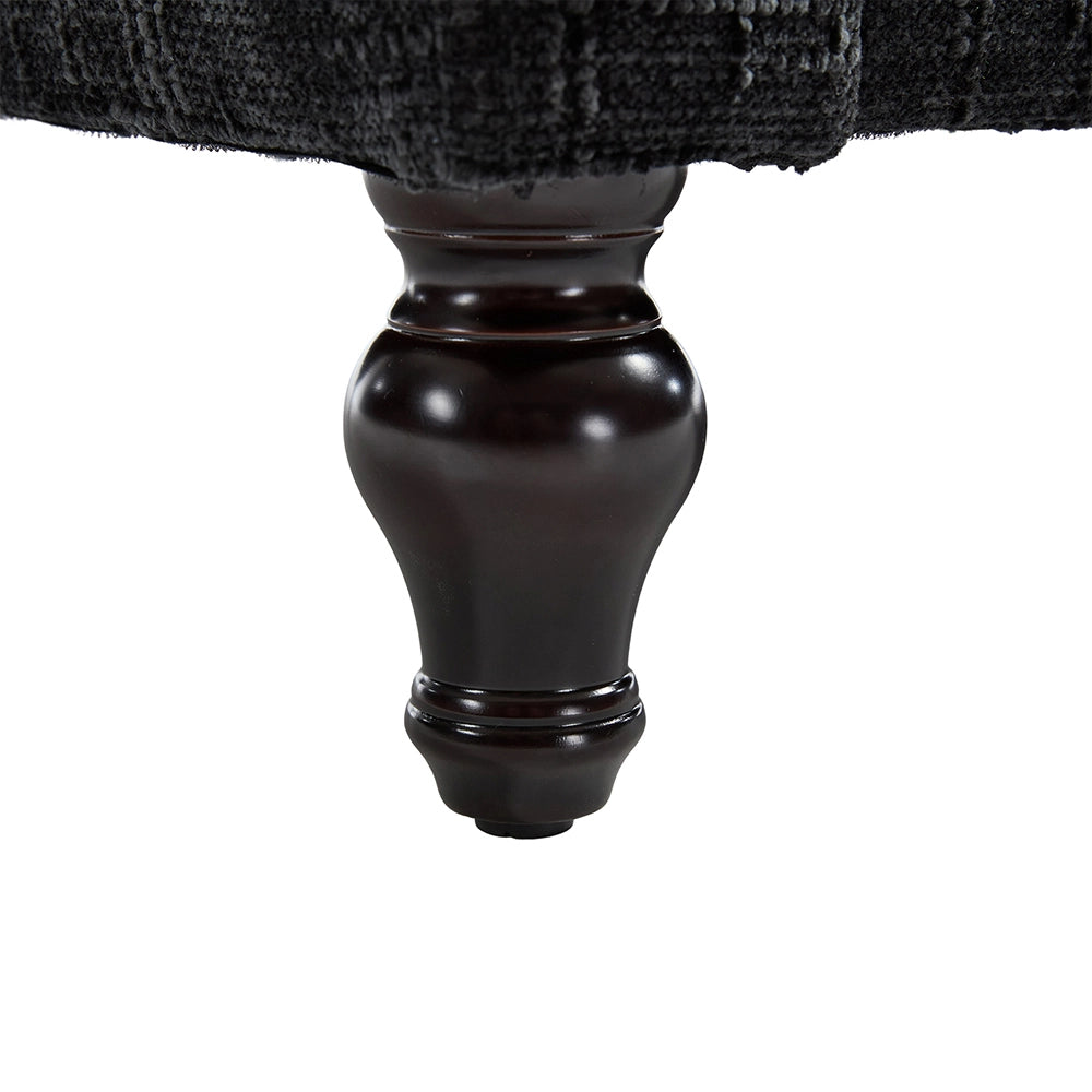Divano moderno - Xylo - 2 posti in chenille con piedi legno, LED, USB e vano portaoggetti