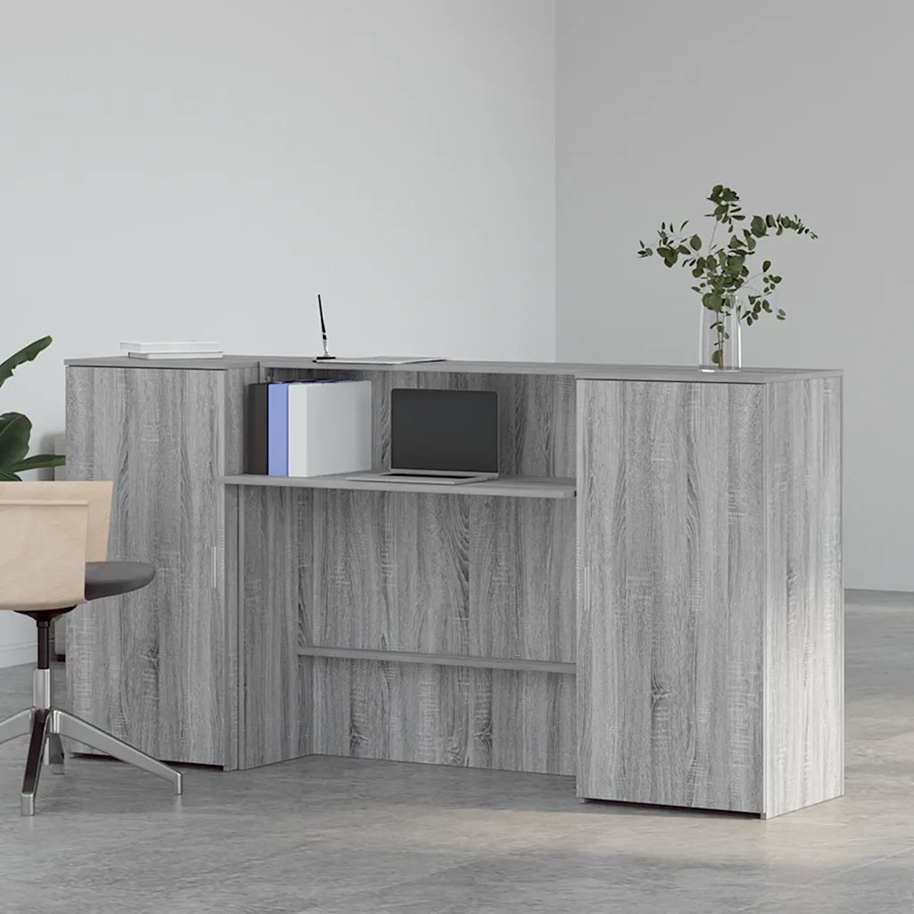 Banco Reception Grigio Sonoma 200x50x103,5 cm Legno Multistrato 3324219