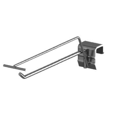 GANCIO PORTAPREZZO X BARRA MARKET - ZINCATO MM 200- 5 pezzi