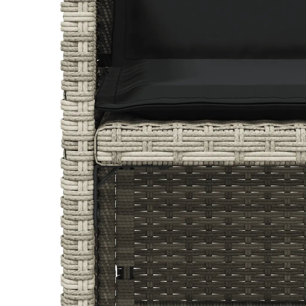 Sedie da Giardino con Cuscini 4 pz Grigio Chiaro in Polyrattan 4007440