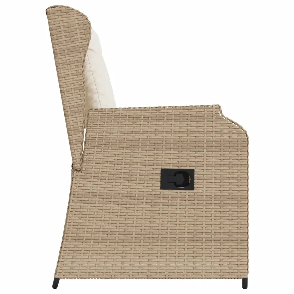 Sedie Reclinabili da Giardino 2pz con Cuscini Beige Polyrattan 368995