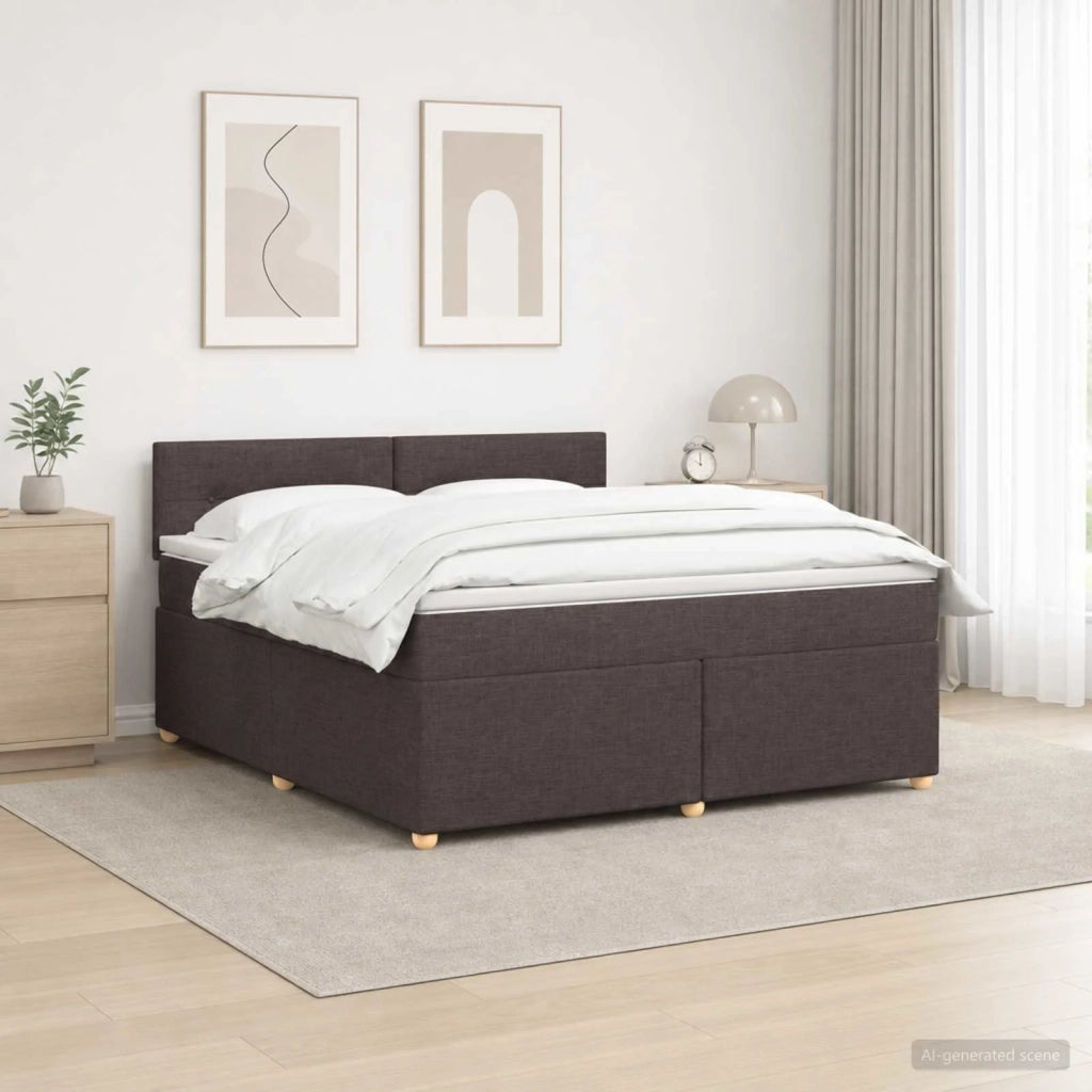 Letto box spring con materasso Marrone Scuro 140 x 200 cm 3452439