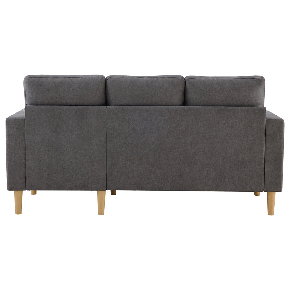 Divano L - Xylo - 3 posti con chaise longue porta-bicchieri