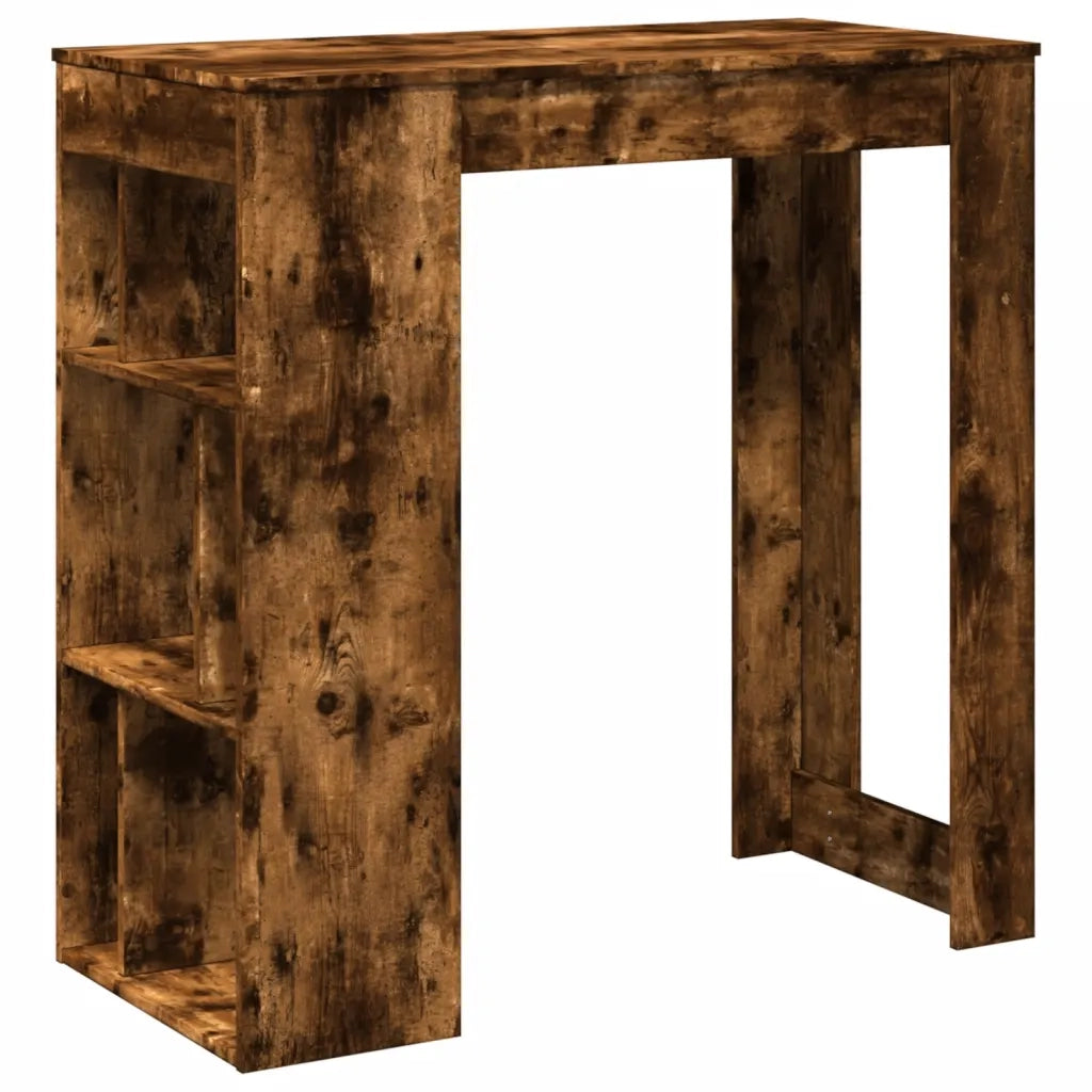 Tavolo Bar con Rastrelliera Rovere 102x50x103,5 cm Multistrato