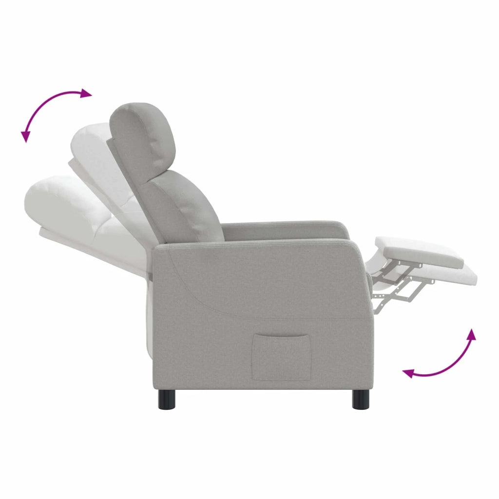 Divano Sedia-Poltrona reclinabile Grigio Nuvola Tessuto 853273