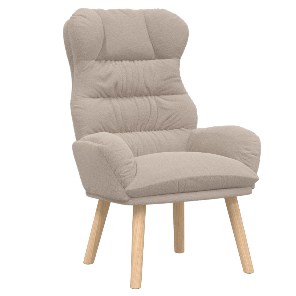 Poltrona Rilassante in Tessuto Similpelliccia Grigio Chiaro