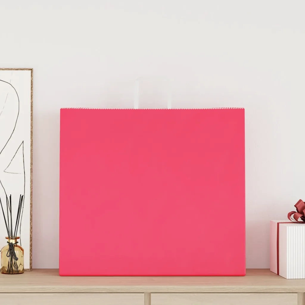 Sacchetti di Carta 250 pz con Manici Rosa 54x15x49 cm 4101906