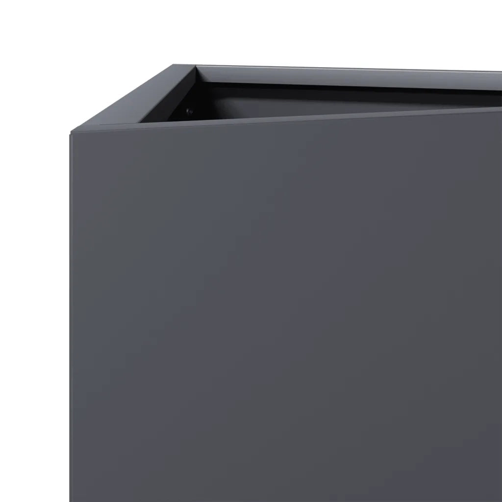 Fioriera | Cassetta per fiori | Vaso da Giardino Antracite Triangolare 50x43x75 cm Acciaio