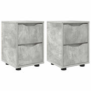 Set di 2 Comodini | Armadio da Notte | Mobiletto da notte con cassetto Grigio cemento 30,5 x 30 x 43 cm