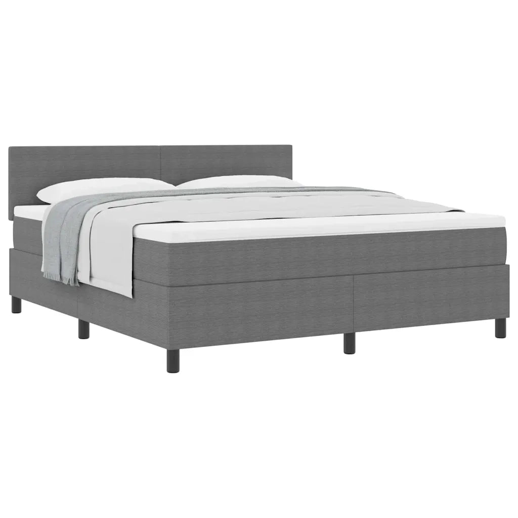 Letto a molle con testiera Grigio chiaro e bianco 180 x 200 cm 3337523