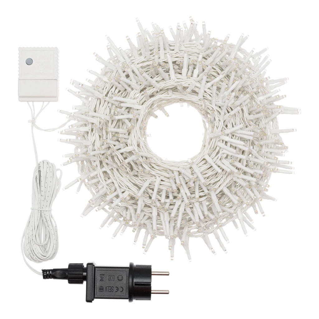 Catena Nastro 6cm NTLG 1000 MiniLED cavo Bianco 4+30,5m Luci di Natale