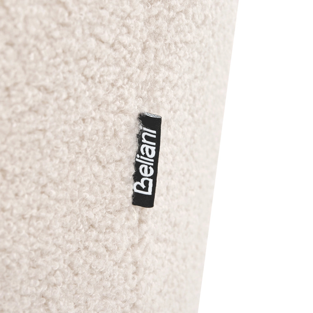 Divano 2 posti Boucle beige Gambe nere in ferro con braccioli Seduta spessa Stile moderno Soggiorno