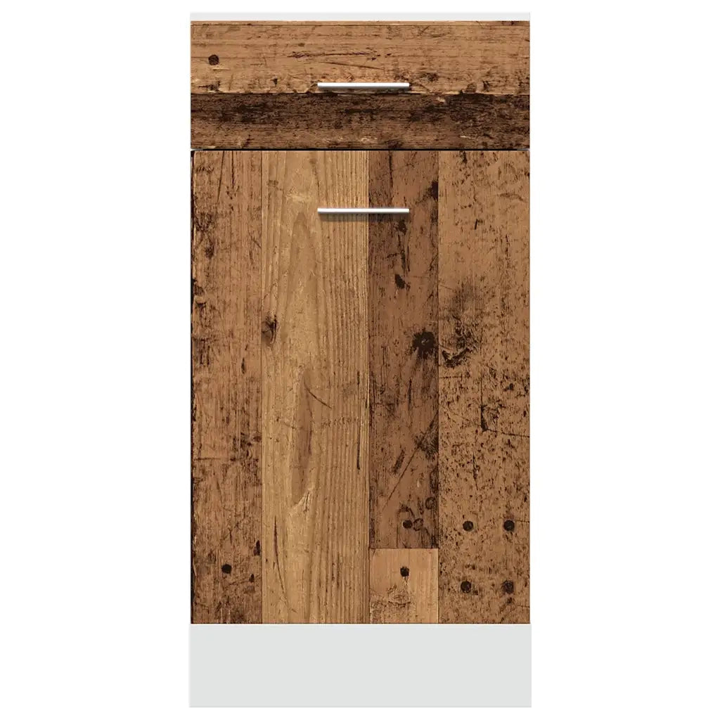 Mobiletto da cucina pratico e funzionale 40 x 46 x 81 cm in legno composito finitura effetto legno anticato 02_0050738