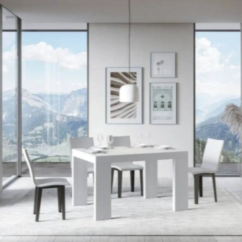 Tavolo allungabile 140/400x90 cm Roxell colore bianco frassino