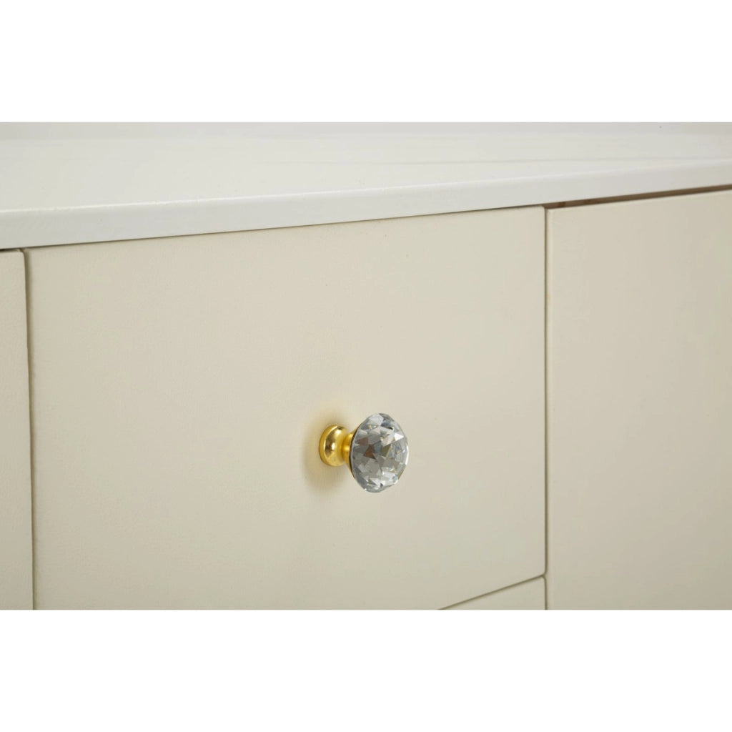 Credenza Sharon bianca e oro con cassetti e ante 120 cm