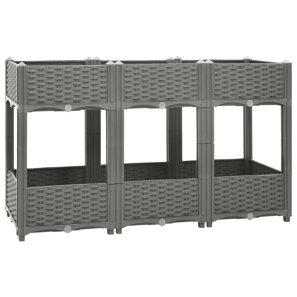 Fioriera rialzata per piante fiori terrazza giardino 120 x 40 x 71 cm polipropilene grigio 02_0039205