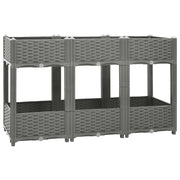 Fioriera rialzata per piante fiori terrazza giardino 120 x 40 x 71 cm polipropilene grigio 02_0039205