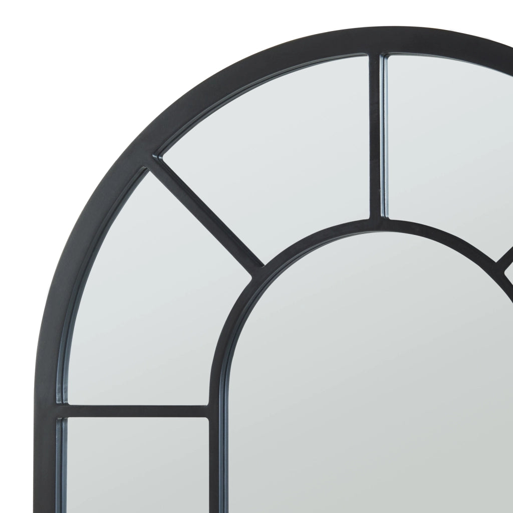 Specchio da Parete Enonkoski 90 x 60 cm Forma Arcuata Nero [en.casa]