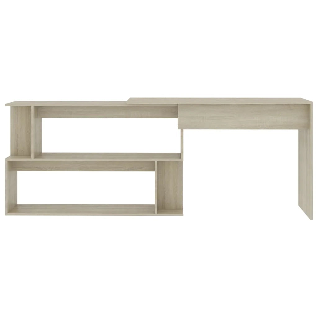 Scrivania angolare postazione computer unità studio computer rovere Sonoma 200 x 50 x 76 cm legno ingegnerizzato marrone 02_0023680