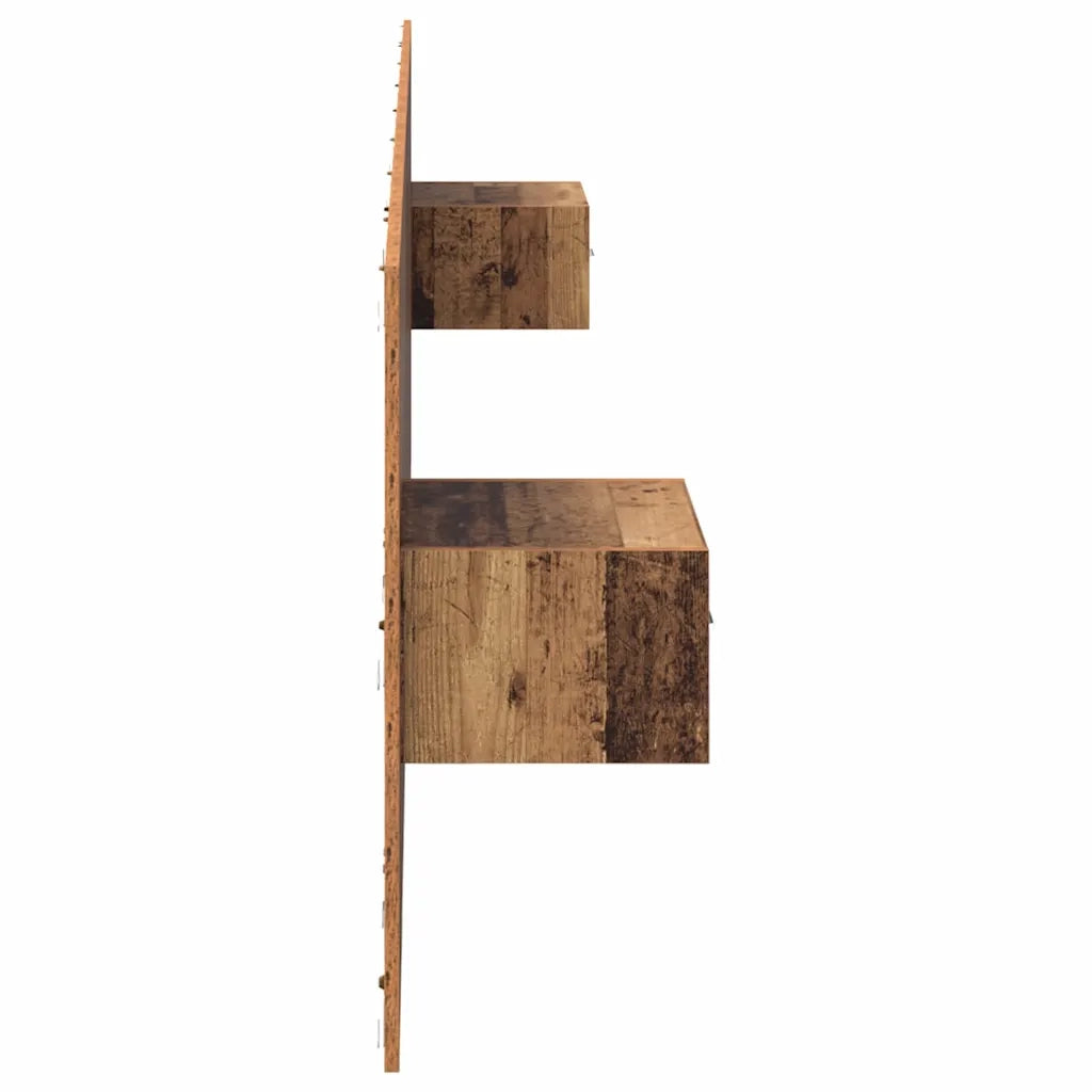 Testata con Comodino 3 pcs Legno vecchio Legno multistrato