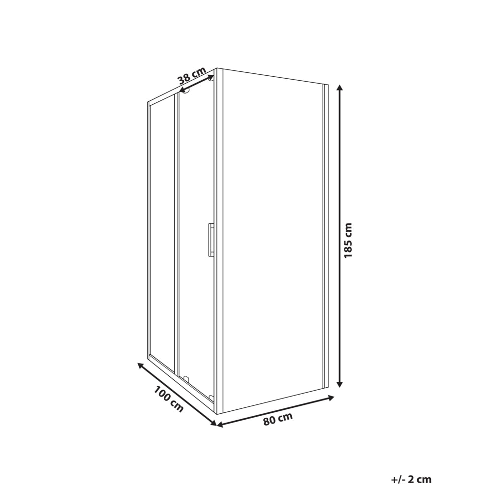 Box Doccia Vetro Temperato Argento Cornice Alluminio Anta Singola 80x100x185cm