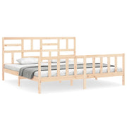 Letto matrimoniale | Letto per adulti | Giroletto con Testiera Super King Size in Legno Massello
