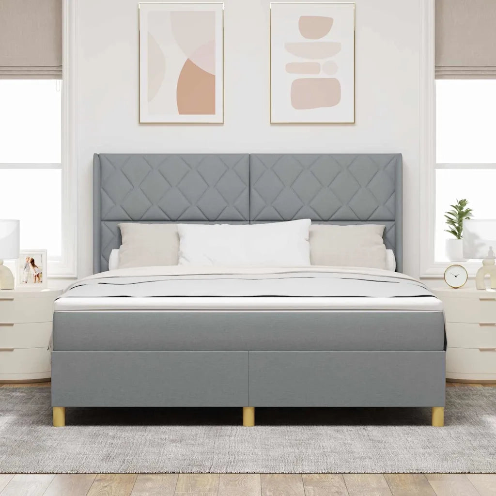 Letto a molle con materasso Grigio chiaro 180 x 200 cm Tessuto 3343770