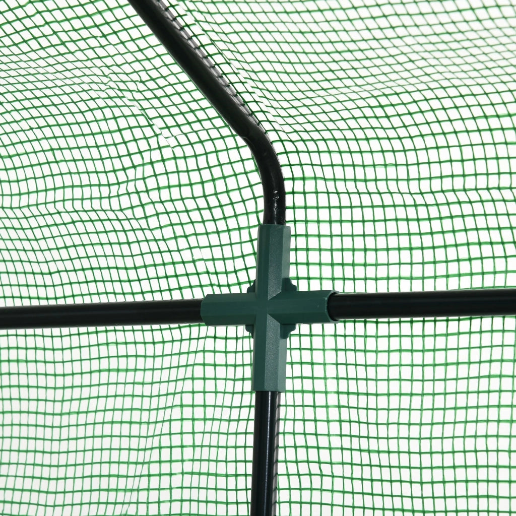 EasyComfort Serra da Giardino con Scaffali, Copertura in PE e Porta Avvolgibile, 143x138x190 cm, Verde