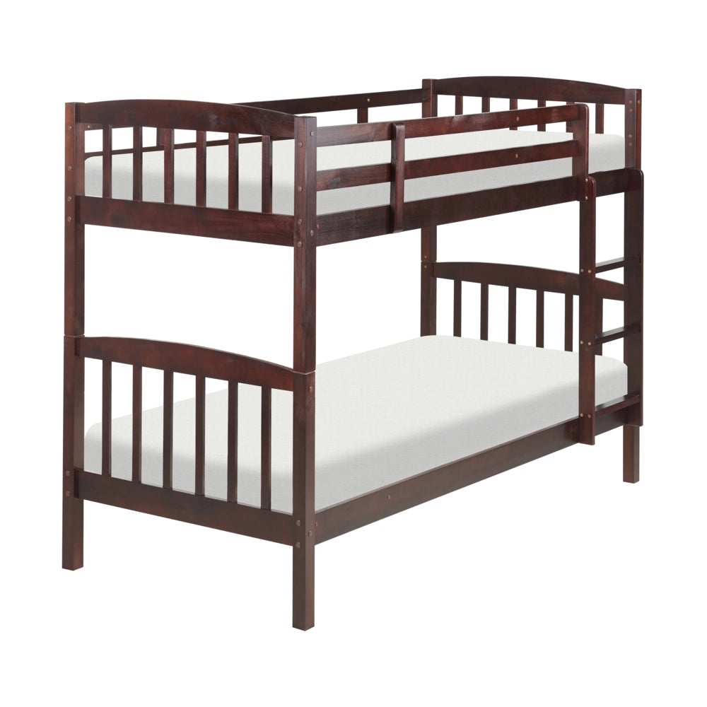 Letto a castello letto doppio in legno di pino scuro 90 x 200 per bambini cameretta