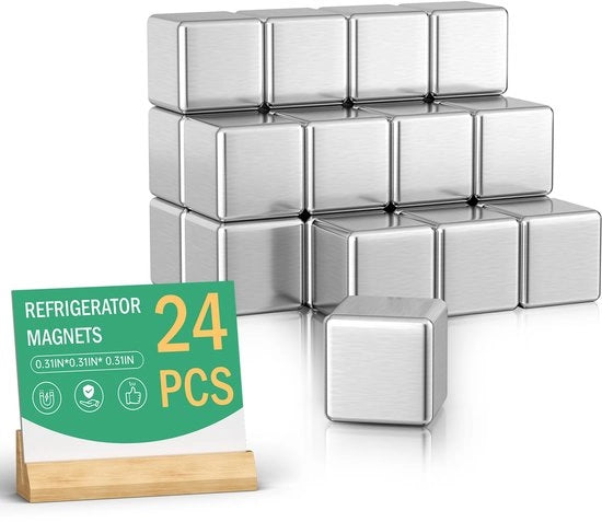 24 pezzi di magneti 8 x 8 x 8 mm per lavagne magnetiche, magneti per frigorifero per hobby, piccoli magneti, magneti permanenti per lavagne bianche, adesivi, foto.