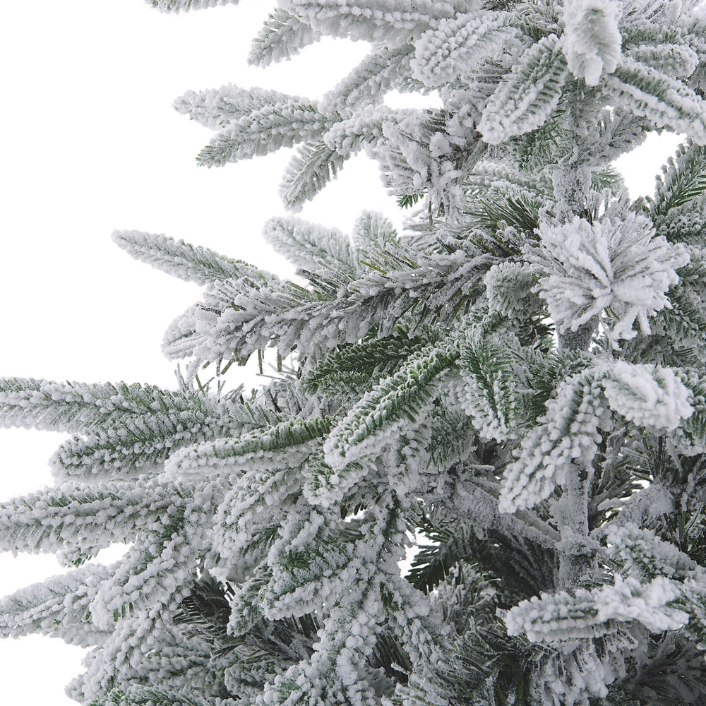 Albero di Natale Artificiale Bianco Innevato Base Metallo PVC 120 cm