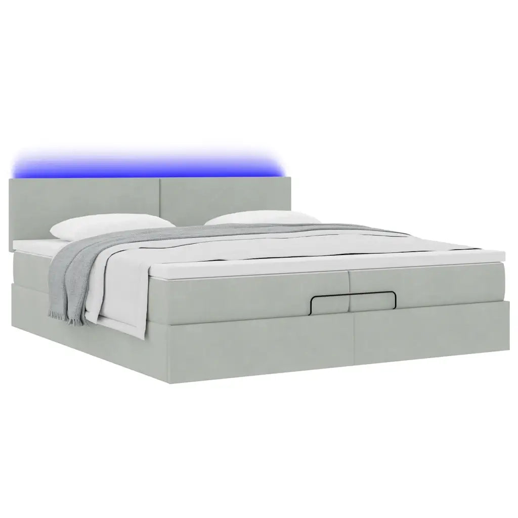 Struttura Letto Pouf con Materassi 200x200 cm Velluto 3312572