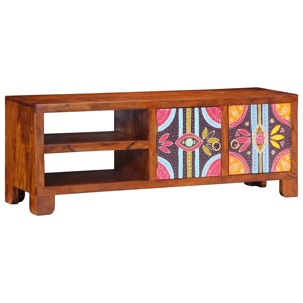 vidaXL Mobile Porta TV Multicolore 110x30x40 Legno Massello di Acacia