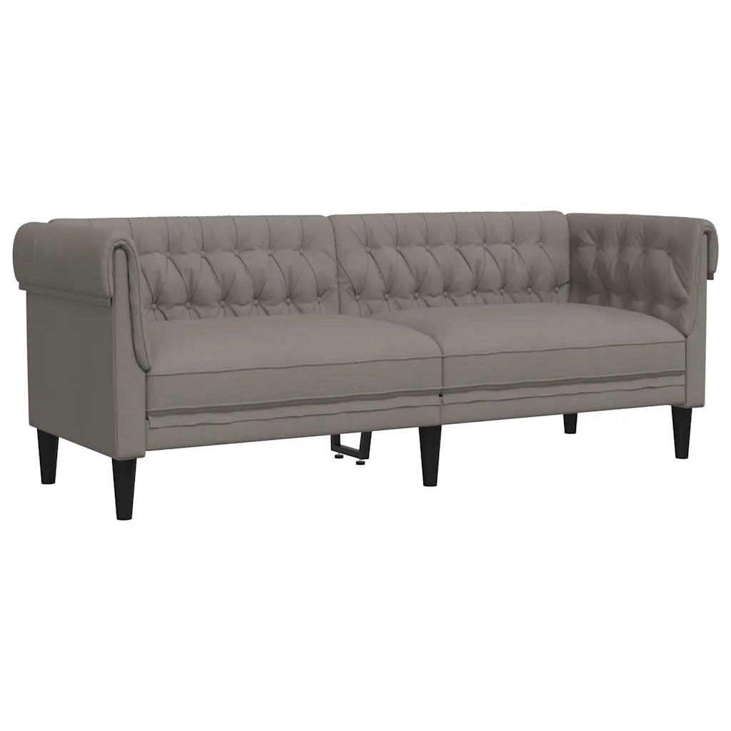 Divano Chesterfield a 3 Posti Tortora in Tessutocod mxl 91451