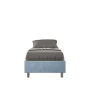 Letto Sommier imbottito Singolo 80x200 cm Azelia - Senza rete,Microfibra,Azzurro