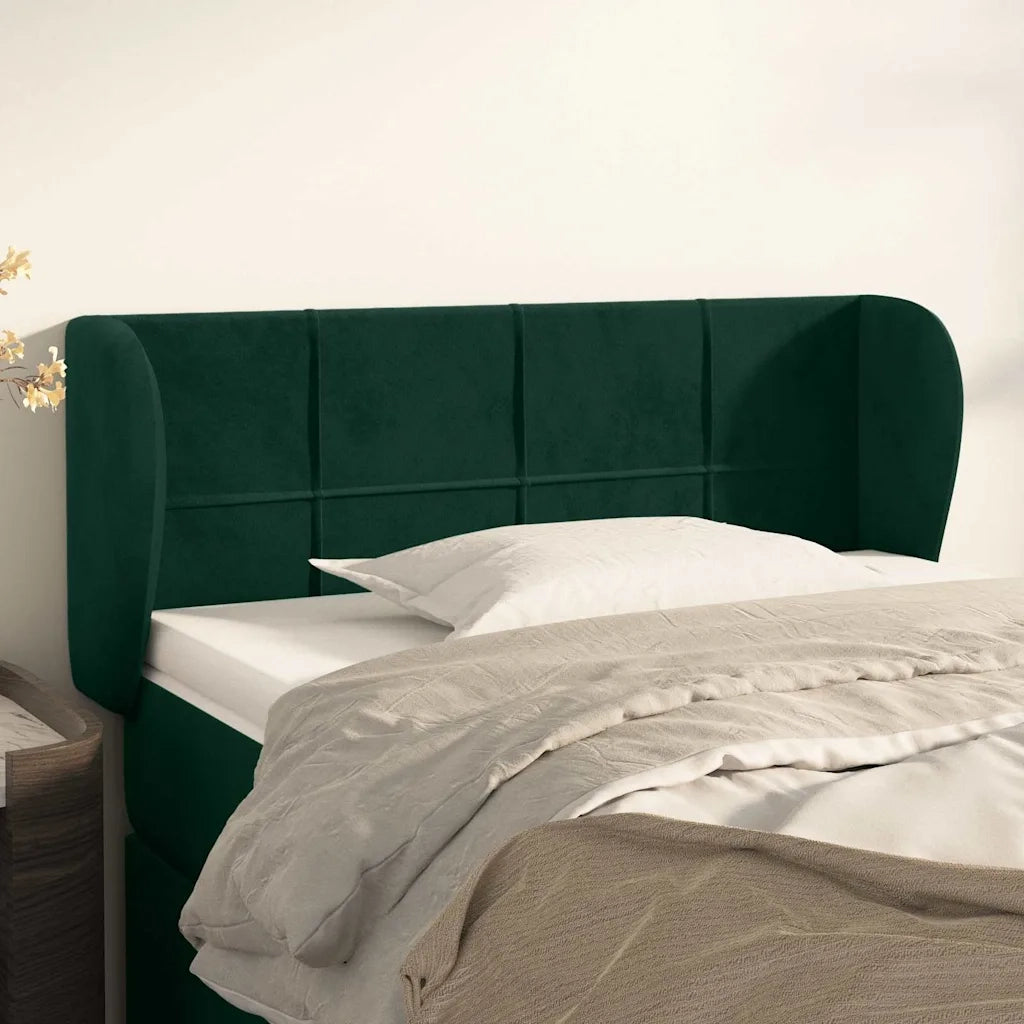 Testiera ad Orecchio Verde Scuro 103x23x78/88 cm in Velluto 3117189